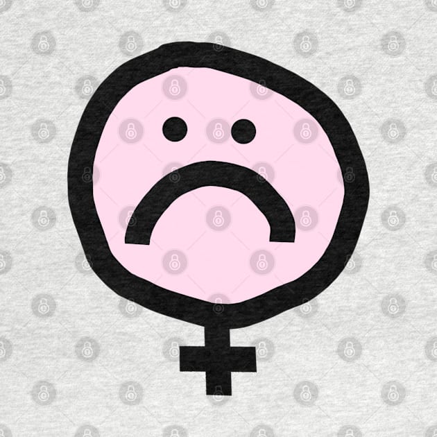 Female Pink Unhappy Smiley Face by ellenhenryart